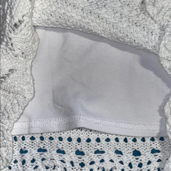 Hollister size XS vintage two-piece white crocheted cotton tank top & skirt - Picture 9 of 15